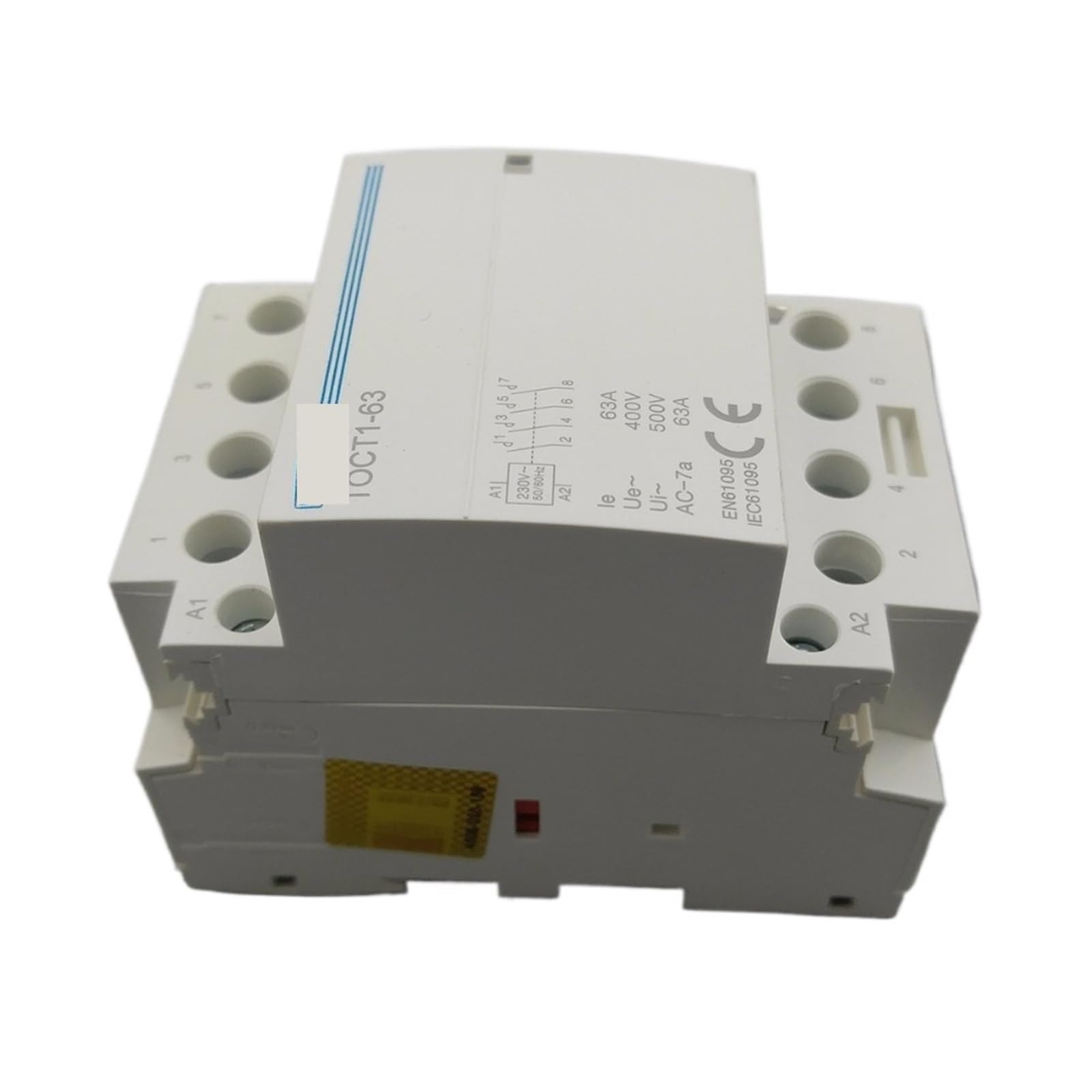 Contactor modular TOCT1 4P 63A 220V BOBINA 400V~ 50/60HZ Riel DIN CA doméstico 4NO 2NO 2NC 4NC(4NO)
