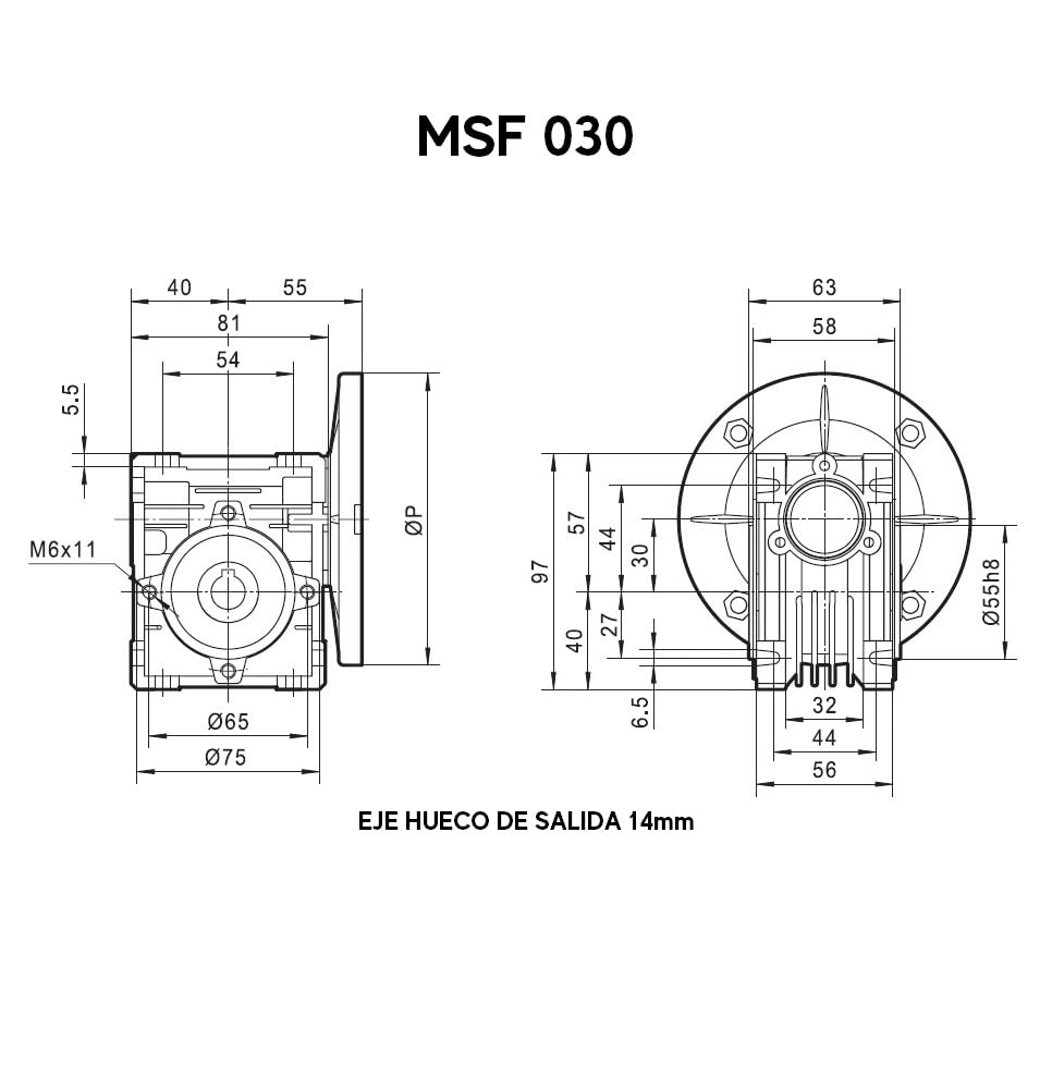 MOTORE MONOFASICO 4P 220 V 0,12 KW / 0,18 CV (186 RPM di uscita) AM