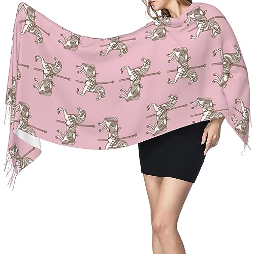 Carousel Pink Women's Warm Scarf Comfortable Long Shawl Winter Soft Blanket Scarf3