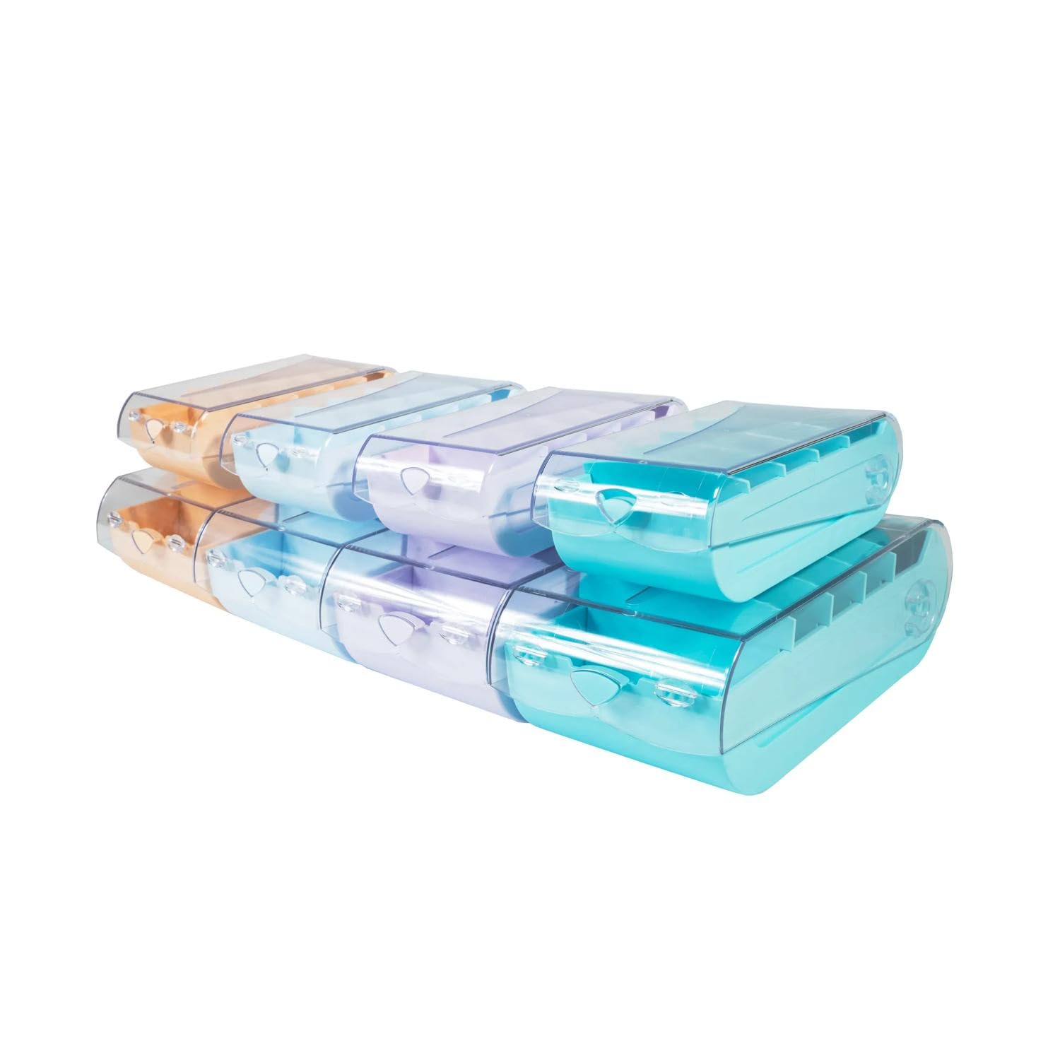 Exacompta - Kartonbox mit 100 Blanko-Karten A8 und 4 Trennblättern - Kapazität bis zu 650 Karten im A8-Format - Pastellfarben sortiert - Originelle BunnyBox-Form mit Schiebedeckel