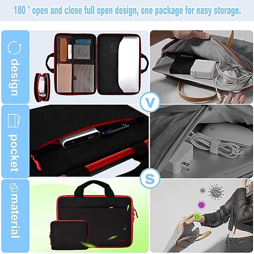 Image of HSEOK Laptop Sleeve 13.3 Inch Case Briefcase Compatible with MacBook Pro 14 inch and All Model of 13.3 Inch MacBook Air /Pro, XPS 13, Most Popular 13 inch-13.5 inch Notebooks,B01K05