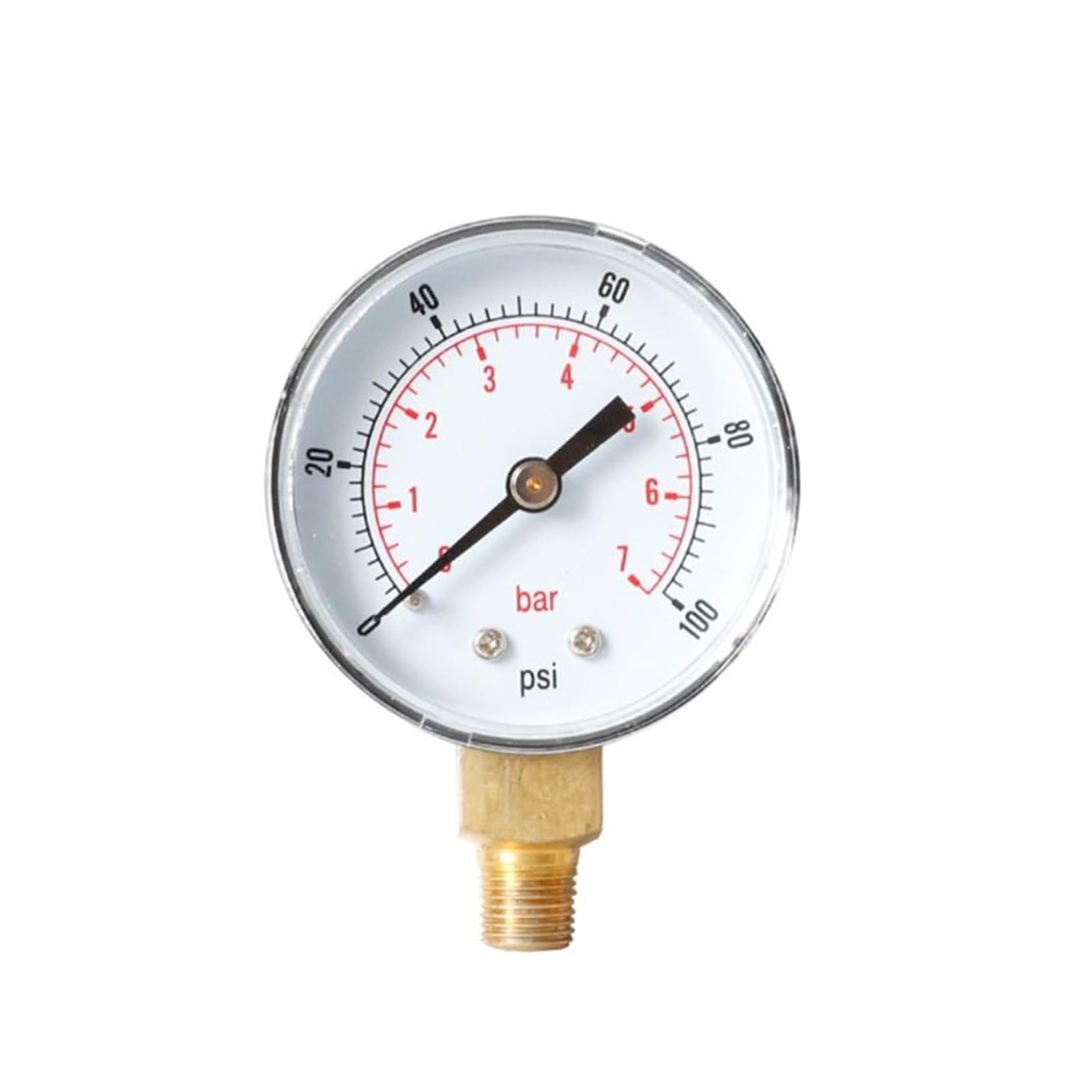 Manómetro para neumáticos, Manómetro de presión de neumáticos Y50 de 52 mm, 1/4 BSPT, Vertical, 15-300 PSI, Multicolor(0-100psi)