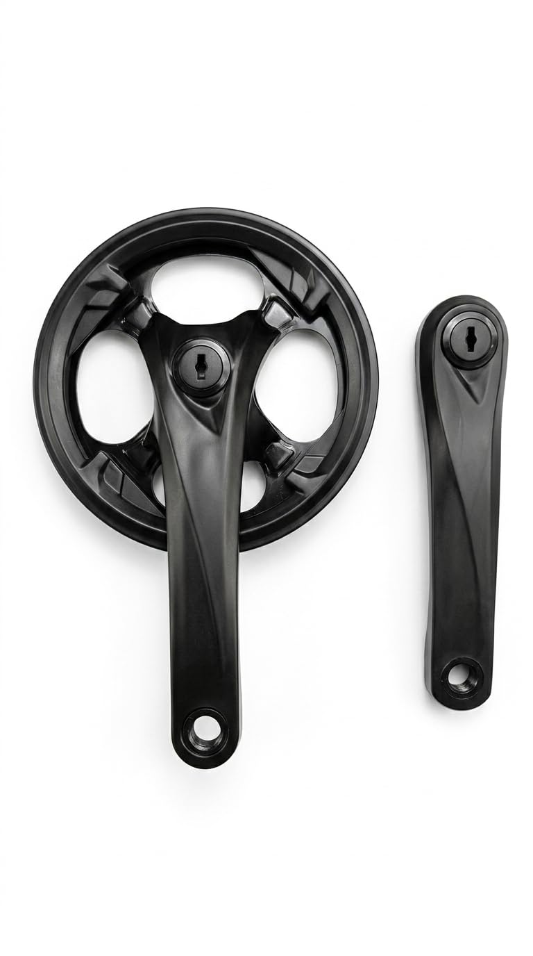 42T Cotterless Chainwheel Crankset with Crank Arm, 170mm, for Mountain Bike, Racing Bike and Road Bicycle, Black, Pack of 1-image-1