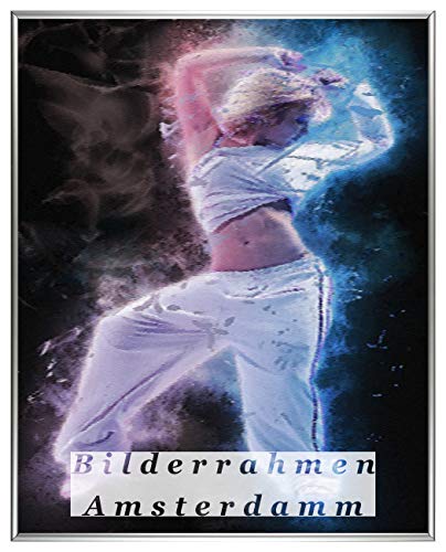 Homedecoration Bilderrahmen Amsterdam Silber 20x100 cm Kunststoffrahmen mit Kunstglas 1mm bruchsicher glasklar Cover