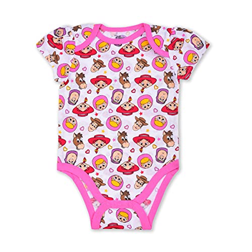 Disney-Toy-Story-Girls-5-Pack-Short-Sleeve-Bodysuit-for-Newborn-and-Infant--PinkBlueWhiteGrey