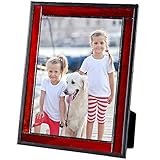 J Devlin Glass Photo Frame Red 4x6 Horizontal or Vertical Easel Back