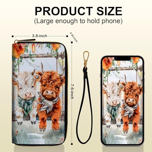 Long Wallet for Women, PU Leather Wristlet Wallet with Zipper Credit Card Holder Pocket Business Travel Wallet3