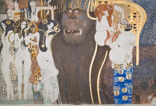 Lienzo decorativo de Klimt del Fregio di Beethoven, cuadro moderno de 60x90cm para pared