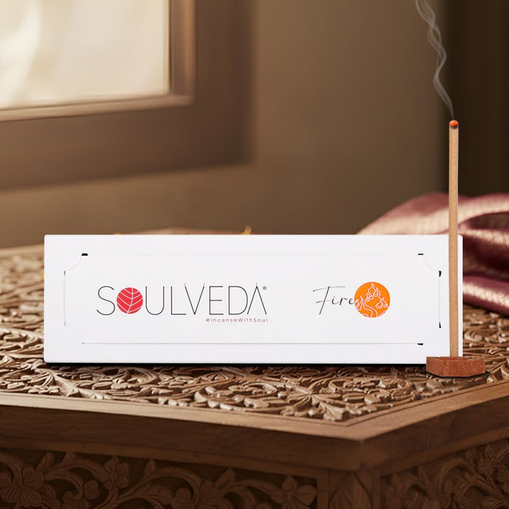 Soulveda Premium Solid Dhoop Sticks – Pack of 2 – Air (Lily) & Fire (Sandalwood & Cinnamon) Bambooless Charcoal-Free Dhoop Sticks 2