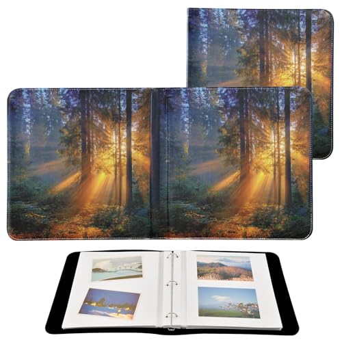 Álbum de Fotos ALAZA Sunrise and Forest con Cubierta de Poliuretano, Álbum de Scrapbooking Autoadhesivo con Anillas de 3 Argollas para Bodas, Familia y Viajes miniatura 2