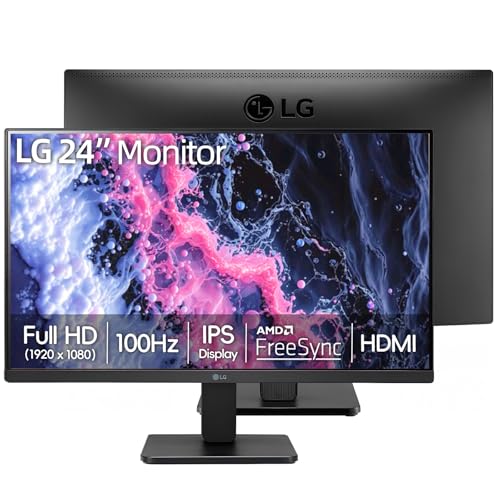 Image of LG 24 inch FHD (1920 x 1080) IPS Monitor, 100Hz Refresh Rate, 99% sRGB, AMD FreeSync, 3-Side Borderless, Anti Glare, Tilt Adjustable, HDMI, VESA Mountable, for Gaming and Office