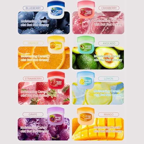 ARCHIDATE 8PCS Fruity Lippenpflege Set - Feuchtigkeit Lippenbalsam Set - Hydrating Lip Balm Set - Pflegender Lippenbalsam Set für Verblassende Lippenlinien - Trockene Lippen Reduzieren Lippenpeeling - Produktansicht 3 | TV | Video | Foto