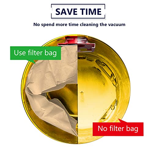 12 Pack Dxva19-4101 Replacement Shop Vac Bags Compatible With Dewalt 6 To 10 Gallon Vacuum, By Keepow #TOP3