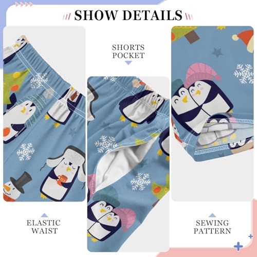 ZZXXB Penguins Have Fun Print Boys Long Pants Soft Trousers Elastic Waist Kids Lounge Bottoms with Pockets S-XL4