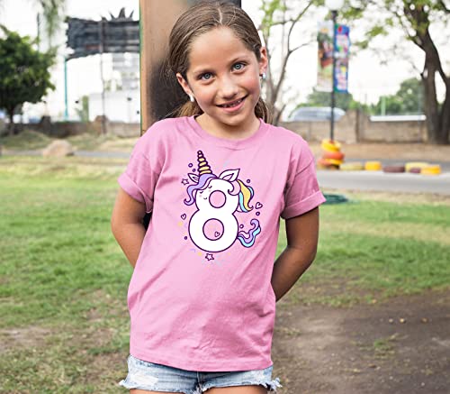 Image of Unicorn Birthday Shirts for Toddler Girls Outfit 7th 8th Shirt Seven Eight Year Old