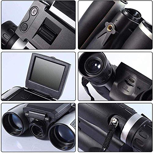 Lornetka do aparatu cyfrowego 1080p 5.1 cm LCD 12 x 32 HD, składany teleskop z wbudowaną kamerą i pamięcią 8 GB