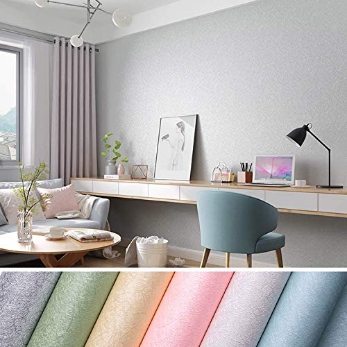 KINLO Colores Imagen de Seda CrudaPapel Pintado Adhesivo Impermeable, Pegatina Autoadhesiva de PVC para Decorar Pared Muebles Aparador Habitación, a Prueba de Agua de Moho, 0.61 * 5M per Rollo