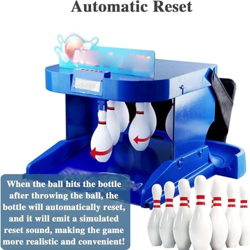 Miniatura 6 de Juego de bolera electrónica para interiores, juego de bolos plegable para el hogar para diversión familiar, perfecto para niños y adultos,