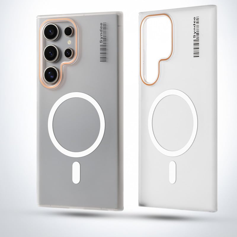 Image of Mr. Case Back Cover for Samsung S25 Ultra 5G Sleek Frosted Translucent Back with Wireless Charging Support | Anti-Scratch Shockproof Phone Case - White