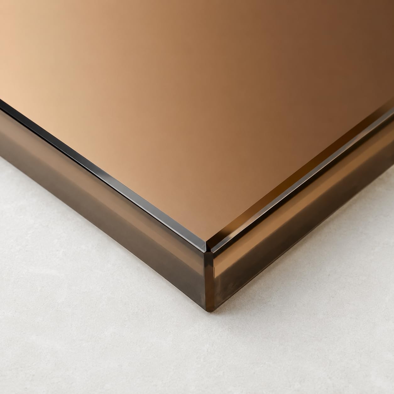 Cristal simple Parsol Bronce personalizado a medida con cantos pulidos (10mm - 40x30cm)