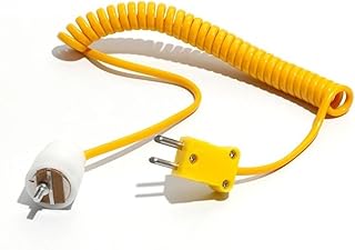 CIJIAOPOYU Termopares magnéticos Fuertes, Serie magnética Redonda, Cabezales de Temperatura de rodamiento, Cabezales de medición Amarillos Tipo K