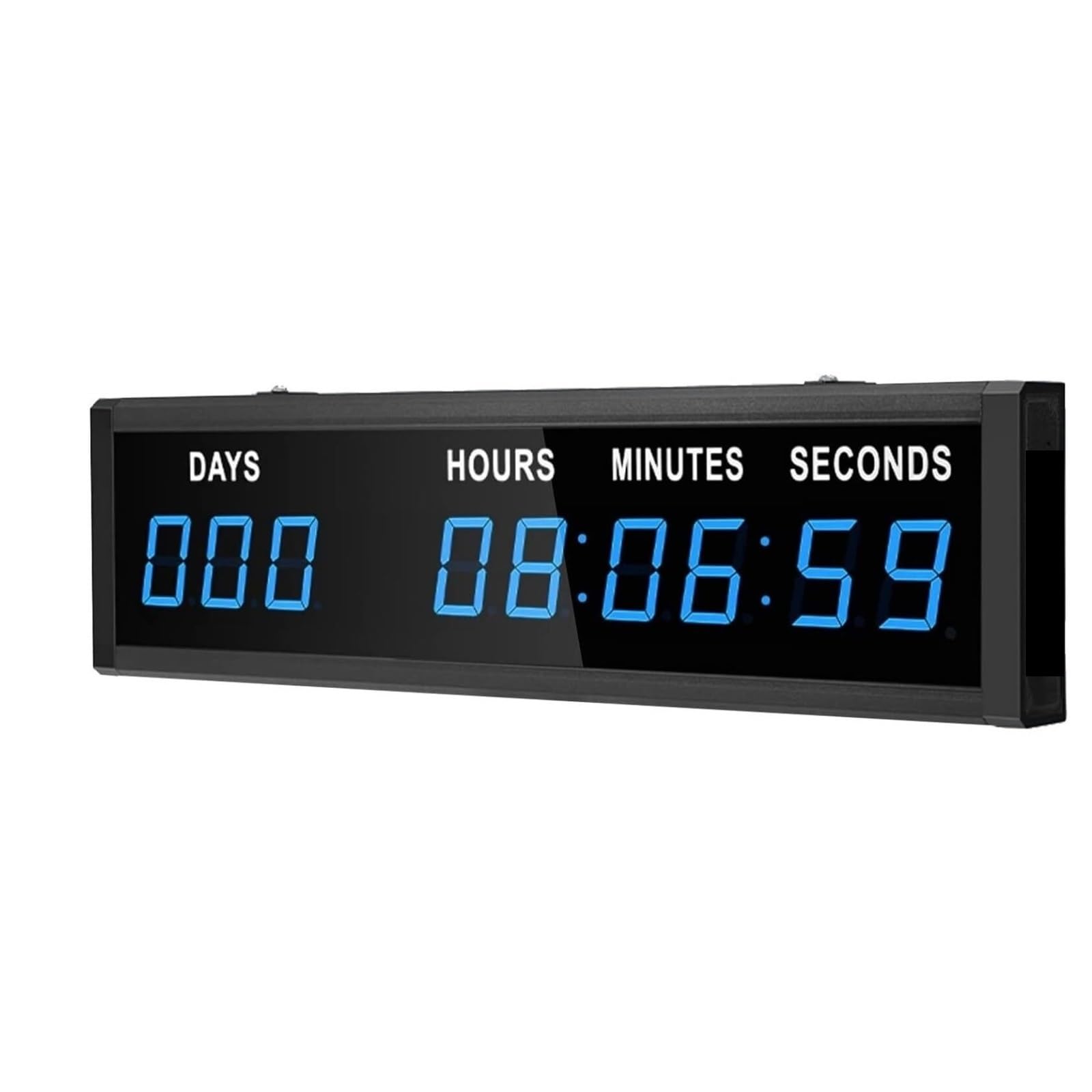 Timer na Siłownię, Zegar Sportowy Niebieski 9-cyfrowy Duży Odliczający LED Z Pilotem
