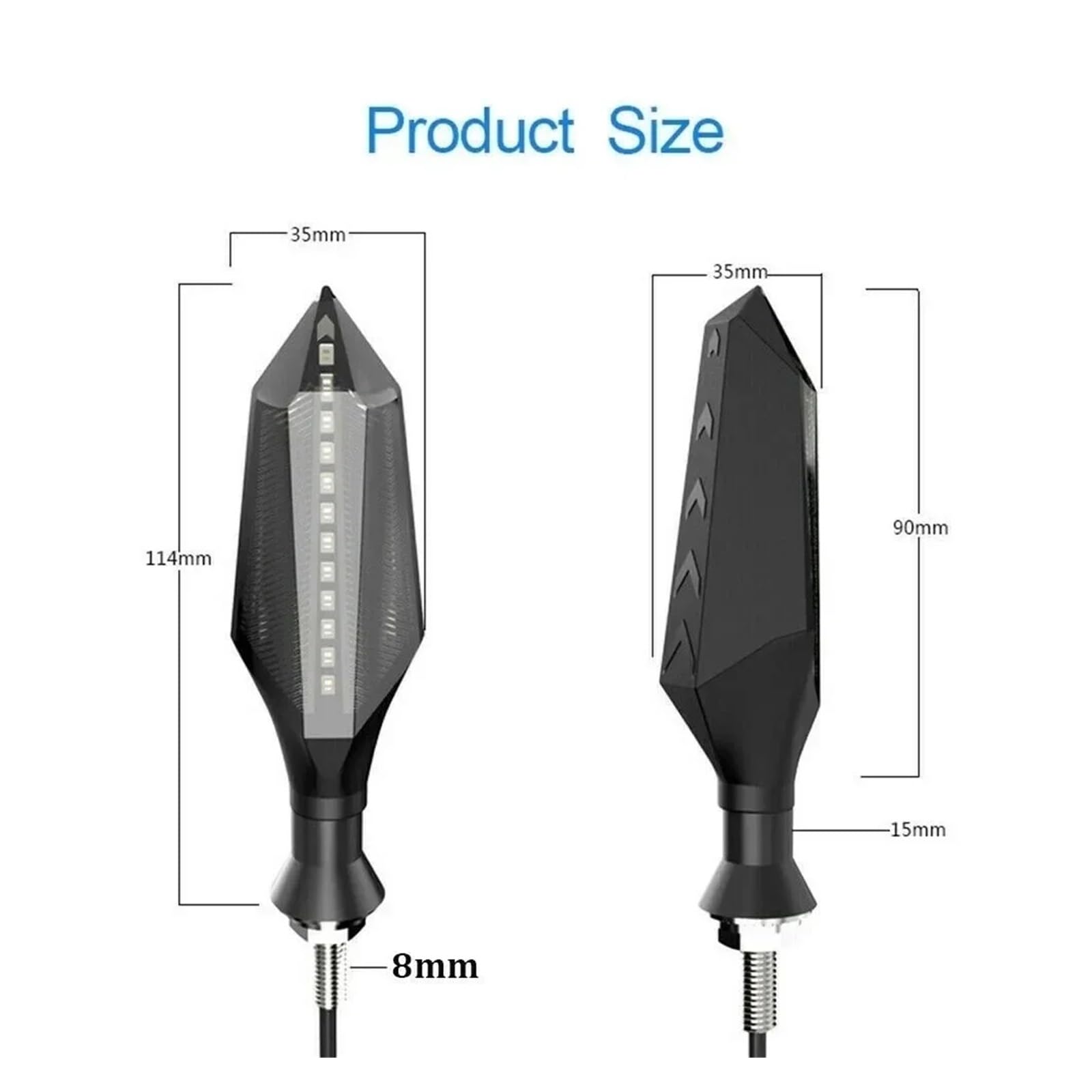 2 Luces de señal Giro Motocicleta Dos Colores 12 V Giro luz señal