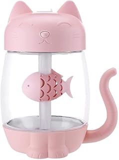 Warmwin 3 en 1350ml,humidificateur pour Chat USB,Mini déshumidificateur à ultrasons,avec lumière LED,Mini Ventilateur USB,Bureau à Domicile-Rose