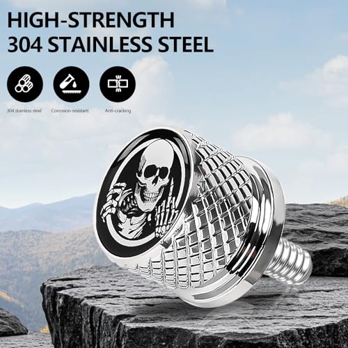 Image of 1 /4 inch-20 Thread Stainless Knurled Fender Rear Seat Bolt Screw with Knob Cover Tab Mount Kits Fits for Harley Touring Sportster Softail Dyna CVO Fatbob Electra Glide Street Glide 1996-2025