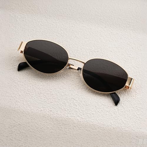 Retro Oval Sunglasses for Women Men Fashion Oval Metal Sun Glasses 90s Vintage Shades4