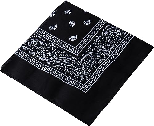 Black Cowboy Cowgirl Western Cotton Bandana Head 22