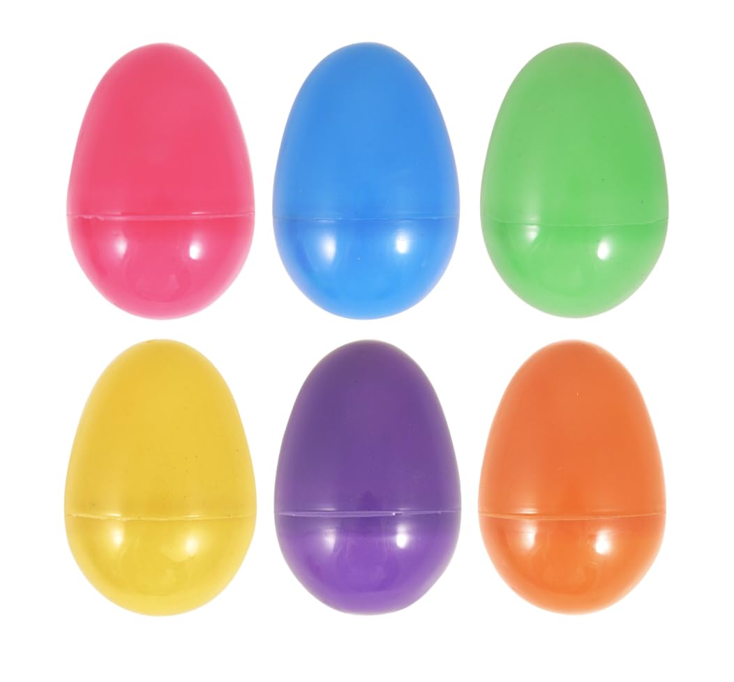 Storm&Lighthouse 12x Fillable Plastic Easter Eggs 8cm Colourful Reusable Large Capsules for Egg Hunt Kids Easter Games Fillable Plastic Eggs for Treats and Easter Toys