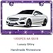 2 Pack License Plate Frames for Women, Sparkly Rhinestone Diamond Car Accessories with Glitter Crystal Caps (Violet（2PCS）)