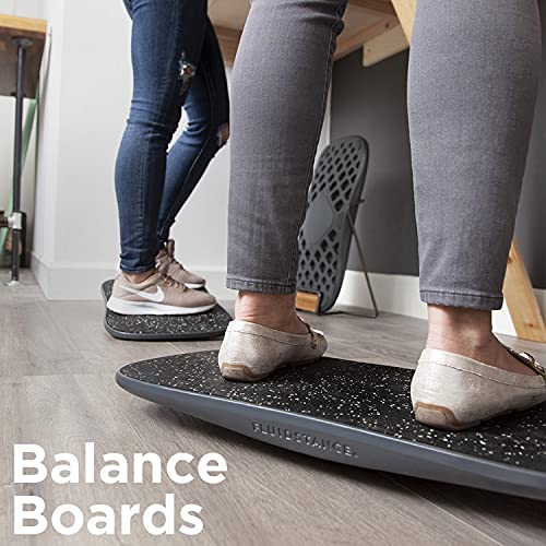 Image of FluidStance Adult Balance Board for Standing Desk - Anti Fatigue USA Made 360 Degree Rocker Wobble Board as Exercise Equipment to Increase Focus & Movement - Sustainable Anti-Slip Plane Standing Board
