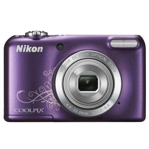Image of Nikon Coolpix L27 16.1MP Point-and-Shoot Digital Camera (Purple) with 4GB Card, Camera Pouch, Rechargeable Battery and Charger