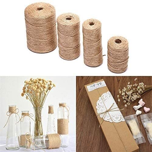 ficelle, corde, Ficelle de jute naturelle 50/80/100/300 m - Ficelle en toile de jute - Corde de chanvre - Cordon d'emballage de cadeaux de mariage - Fil for fleuristes - Décoration artisanale - Corde