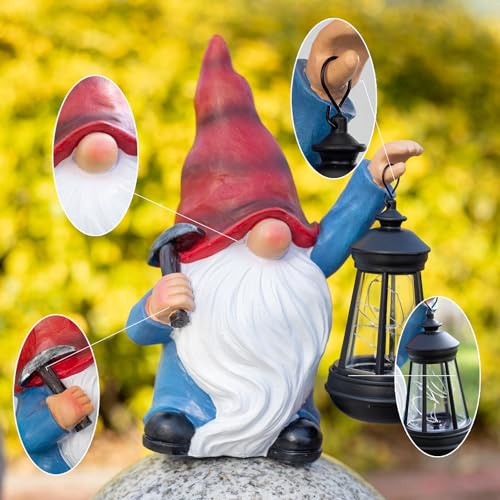 Garden-Gnome-Statue-Solar-Light-Outdoor-Decorations-Figurine-with-Lantern-Led-Shovel-Sculpture-Lawn-Patio-Yard-Porch-Outside-Christmas-Housewarming-Gifts-for-Women-Mom-Grandma Garden Gnome Statue Solar Light Outdoor Decorations Figurine with Lantern Led Shovel Sculpture Lawn Patio Yard Porch Outside Christmas Housewarming Gifts for Women Mom Grandma