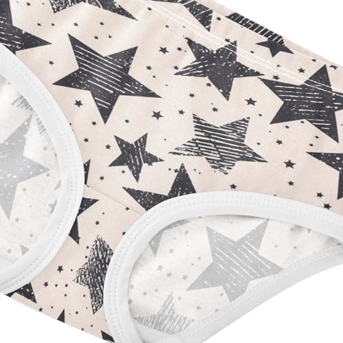 Wusikd Ink Stars Girls' Underwear Cotton Black Girls Briefs Soft Toddler Underwear 2T4