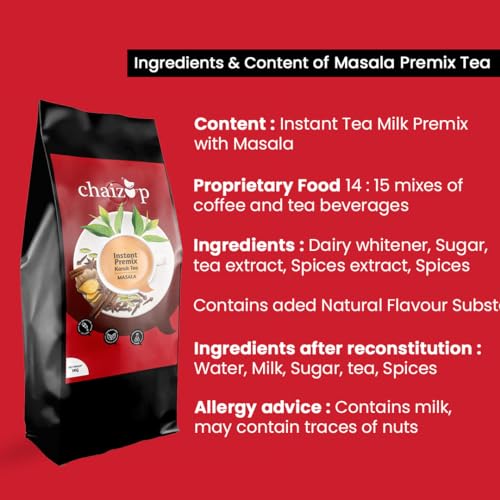 Image of Chaizup Premium 1 Min Instant Masala Tea Premix - 1kg Poly (Pack of 3) | Masala Flavours | Approx. 216 Servings | 3kg