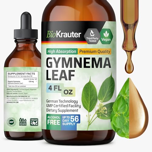 BIO KRAUTER Gymnema Sylvestre for Sugar Cravings* - Liquid Drops Gymnema Sylvestre Extract - Pure & Vegan Gurmar for Nutritional Routine Support - Alcohol & Sugar Free 4 Fl.Oz 56-Day Supply