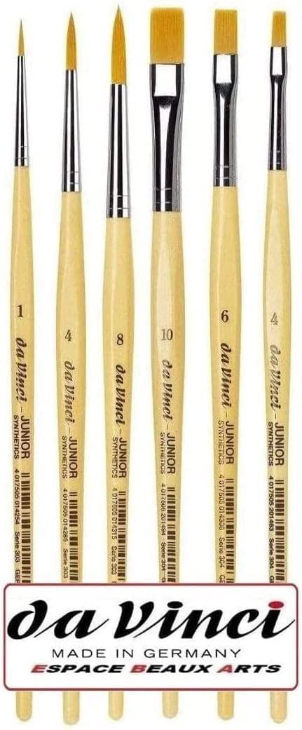 Davinci GH303 Junior Synthetics Malerpinsel, rund Serie 303, Größe, 1, 4, 8. und Davinci GH304 Junior Synthetics Malerpinsel, flach Serie 304,Größe 4,6,10