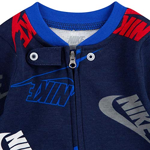 Nike Kids Baby Girl's Sportswear All Over Print Smiley Long Sleeve Footed Coverall (Infant)3