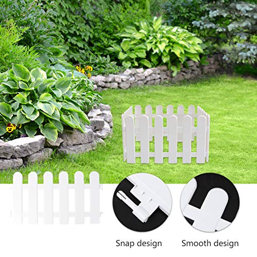 DOITOOL 5 peças de madeira para jardim com cerca para gramado, pátio, bordas de cerca, painéis de bo