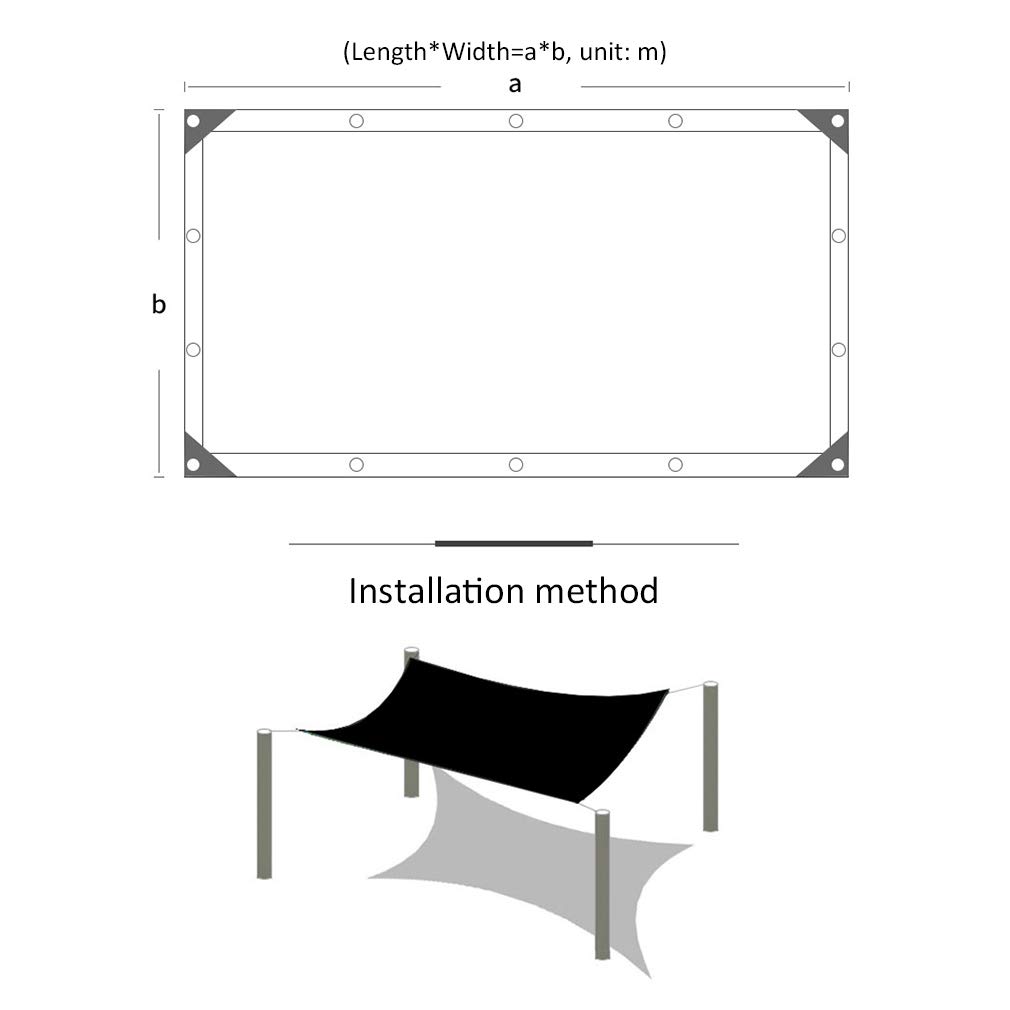 UVResint – Filet en maille 90 % respirant avec œillets pour extérieur, jardin, balcon, cour, toit perméable à l'eau et à l'air, noir, 10 x 10 m