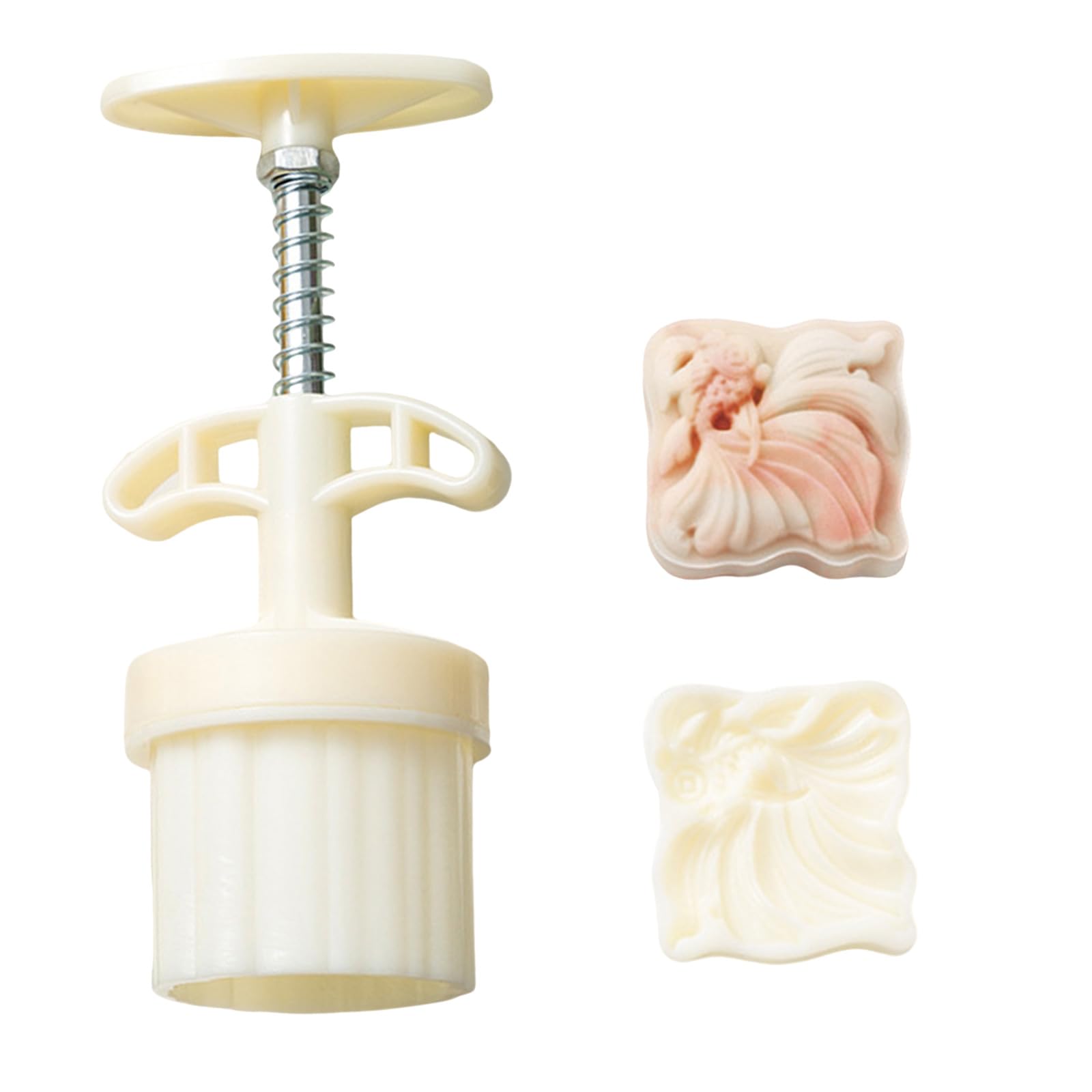 Ljmyy Mold with Stamp Bean Pastes Cake Mold Hand Pressed Ice Skin Dessert Bakewares for Cooking Lover Nonstick Press