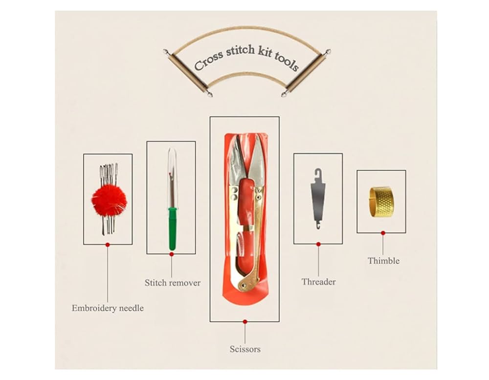 好久由craft JNNPY Stamped Cross Stitch Kits,Sunset Wave,Cross Stitch