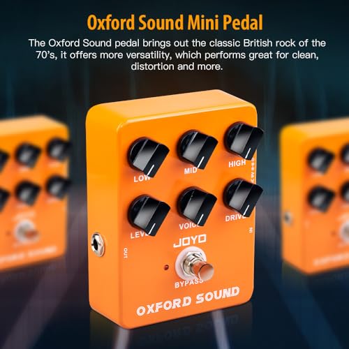 Image of JOYO Classic British Rock Amp Simulator Guitar Overdrive Distortion Pedal, 6-Knob Control with Voice /Drive /3-Band EQ, Bypass (Oxford Sound JF-22)