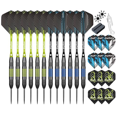 MageRabbit 12er Steeldartpfeile Set mit Zubehör
