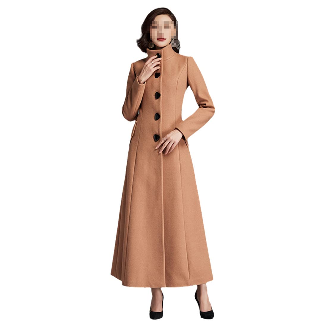 Abrigos de lana de un solo pecho para mujer con cinturón Chaqueta de lana larga para mujer, invierno, grueso, visón, cachemir, a, XL