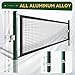 SOIUDNEB Round Tennis Posts(No Net),Professional Tennis Poles with Ground Sleeves Embedment,Tennis Permanent Court Kit for Indoor Gymnasium Outdoor Sports Field